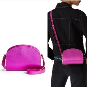 RTR A.P.C. Fuschia Demi-Lune Metallic Crossbody Mini Bag